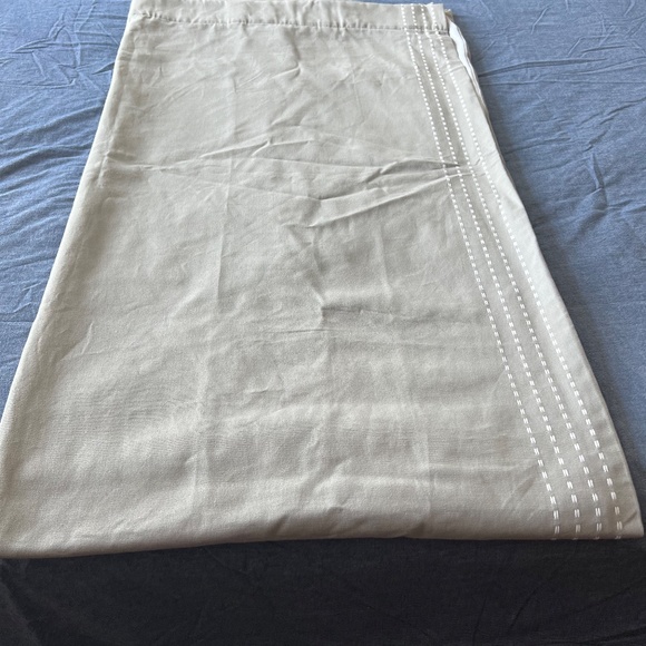 44x84 pottery barn kids grey with white pick-stitch detail curtain - Picture 7 of 8